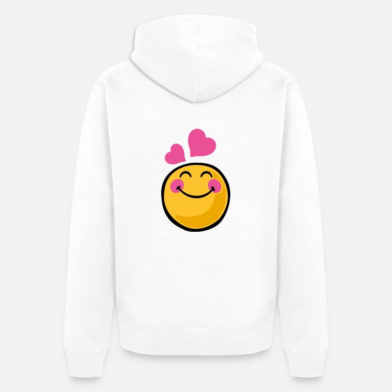 Smiley romantic - Veste à capuche bio Premium Unisexe - blanc