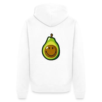 Smiley Avocado Pear - Unisex Premium Bio Zip Hoodie - Weiß - Hinten - Thijin (182cm)