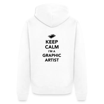 Keep calm I’m a graphic artist - Veste à capuche bio Premium Unisexe - blanc - Dos - Thijin (182cm)