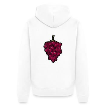 Smiley Grapes - Unisex Premium Bio Zip Hoodie - Weiß - Hinten - Thijin (182cm)