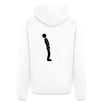 logo toilette pee piss debout - Veste à capuche bio Premium Unisexe - blanc - Dos - Thijin (182cm)