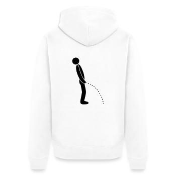 im stehen pinkeln pissen klo toilette erleichtern - Unisex Premium Bio Zip Hoodie - Weiß - Hinten - Thijin (182cm)