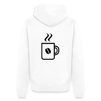kaffee design - Unisex Premium Bio Zip Hoodie - Weiß - Hinten - Thijin (182cm)