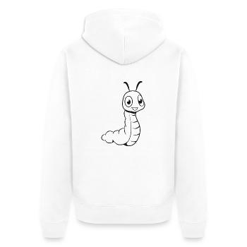 raupe süss lieb - Unisex Premium Bio Zip Hoodie - Weiß - Hinten - Thijin (182cm)