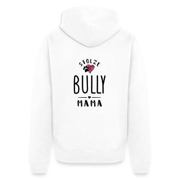 bully mama herz - Unisex Premium Bio Zip Hoodie - Weiß - Hinten - Thijin (182cm)