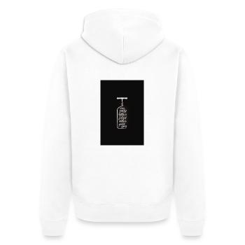 Wine, wine bottle, story - Unisex Premium Organic Zip Hoodie - white - Back - Thijin (182cm)