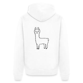 Favorite animal Llama Alpaca - Unisex Premium Organic Zip Hoodie - white - Back - Thijin (182cm)