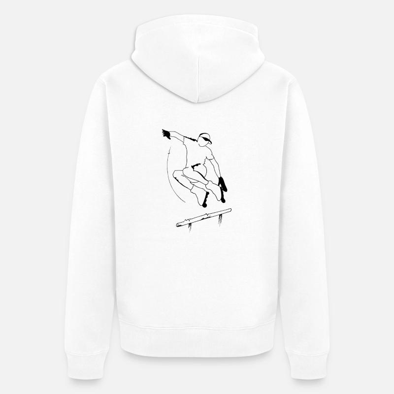 roller freestyle agressive - Veste à capuche bio Premium Unisexe - blanc
