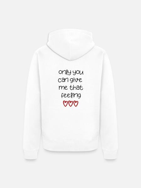 liefde liefde Valentijnsdag in de liefde Engels gezegde - Uniseks Premium bio ziphoodie - wit