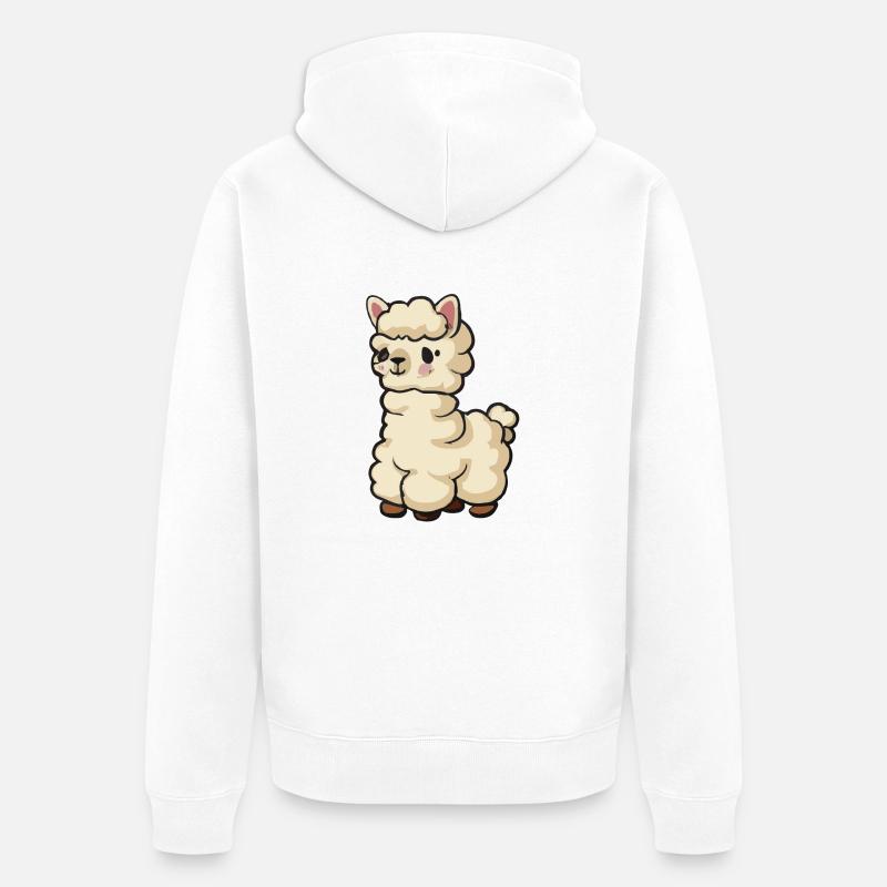 Bébé Lama Bébé Alpaga Drôle - Veste à capuche bio Premium Unisexe - blanc