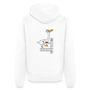 Rätsel für die lustige Gans - Unisex Premium Bio Zip Hoodie - Weiß - Hinten - Thijin (182cm)