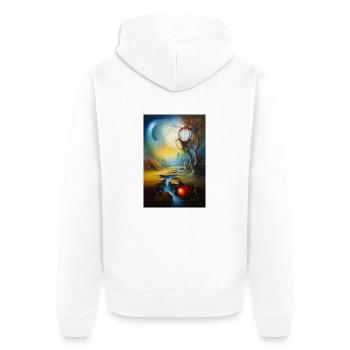 The clock is ticking - Unisex Premium Organic Zip Hoodie - white - Back - Thijin (182cm)