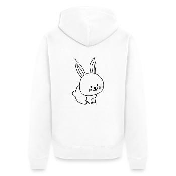 hare - Unisex Premium Organic Zip Hoodie - white - Back - Thijin (182cm)