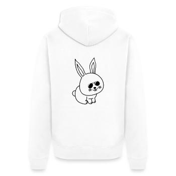 Lapin Bande Dessinée Cool - Veste à capuche bio Premium Unisexe - blanc - Dos - Thijin (182cm)