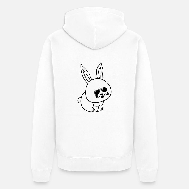 Lapin Bande Dessinée Cool - Veste à capuche bio Premium Unisexe - blanc