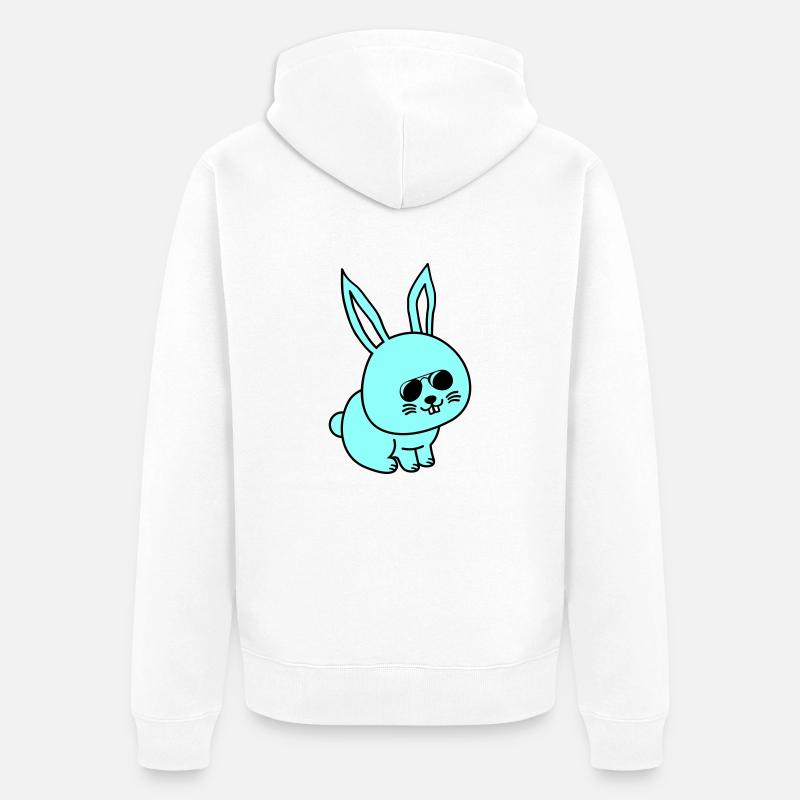 Lapin Bande Dessinée Cool - Veste à capuche bio Premium Unisexe - blanc