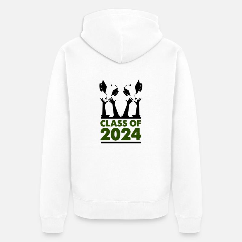 Classe de 2024 - Veste à capuche bio Premium Unisexe - blanc