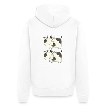 Vache double - Veste à capuche bio Premium Unisexe - blanc - Dos - Thijin (182cm)