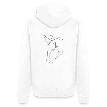 Minimal donkey head black - Unisex Premium Organic Zip Hoodie - white - Back - Thijin (182cm)