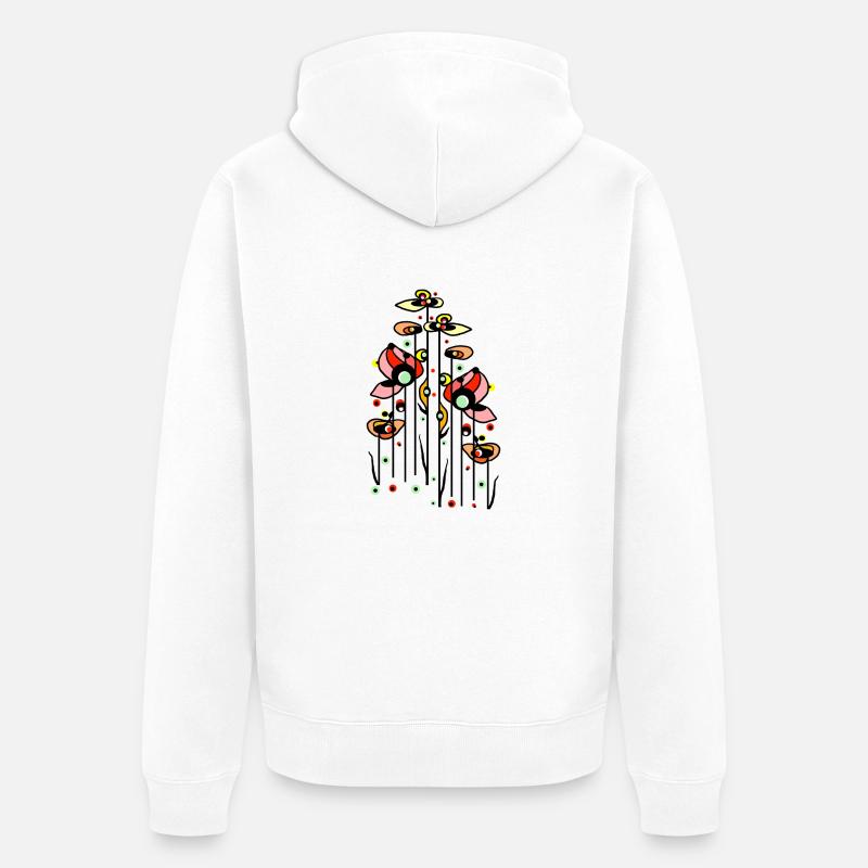 Blumen - Unisex Premium Bio Zip Hoodie - Weiß