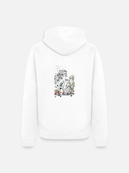 Blumen - Unisex Premium Bio Zip Hoodie - Weiß