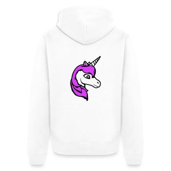 Licorne fille assez sympathique dessin animé cheval - Veste à capuche bio Premium Unisexe - blanc - Dos - Thijin (182cm)