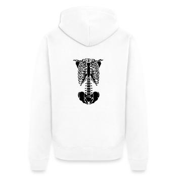 Skelett - Unisex Premium Bio Zip Hoodie - Weiß - Hinten - Thijin (182cm)