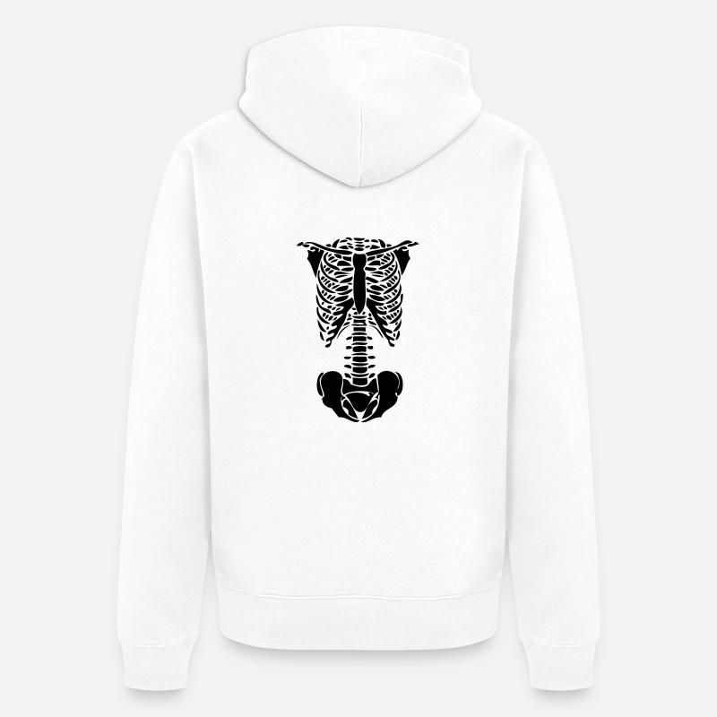 squelette - Veste à capuche bio Premium Unisexe - blanc