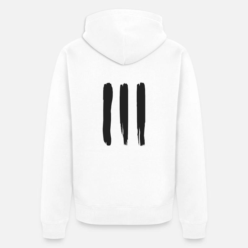 three stripes - Unisex Premium Bio Zip Hoodie - Weiß