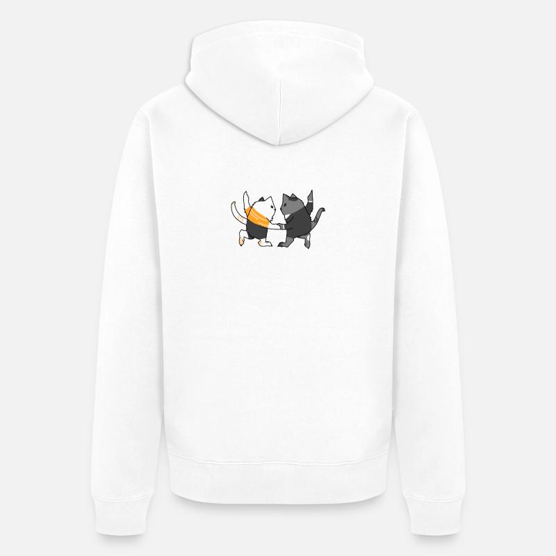 Chats dansants - Veste à capuche bio Premium Unisexe - blanc