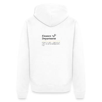 Wertsteigerungsgeschenk der Finanzabteilung - Unisex Premium Bio Zip Hoodie - Weiß - Hinten - Thijin (182cm)