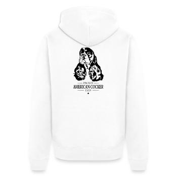 Cocker américain papa chiens Cocker Spaniel Wilsigns - Veste à capuche bio Premium Unisexe - blanc - Dos - Thijin (182cm)