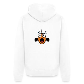 Panic Fish - Unisex Premium Organic Zip Hoodie - white - Back - Thijin (182cm)