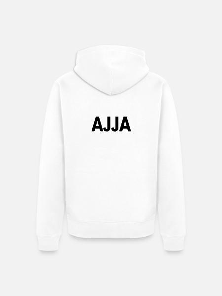 Ajja, Limburg dialect T-shirt - Unisex Premium Organic Zip Hoodie - white