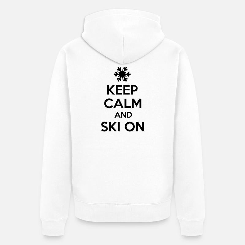Ski - Unisex Premium Bio Zip Hoodie - Weiß