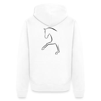 2541614 128432776 Dressurpferd - Unisex Premium Bio Zip Hoodie - Weiß - Hinten - Thijin (182cm)