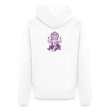 Ganesha god of fortune - Unisex Premium Organic Zip Hoodie - white - Back - Thijin (182cm)