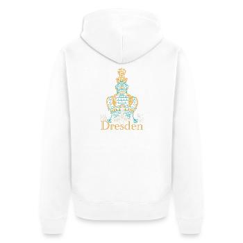 Dresden Zeichnung Zwinger, Handzeichnung - Unisex Premium Bio Zip Hoodie - Weiß - Hinten - Thijin (182cm)