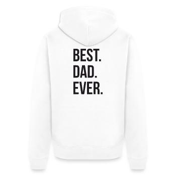 Best Dad Ever - Unisex Premium Organic Zip Hoodie - white - Back - Thijin (182cm)