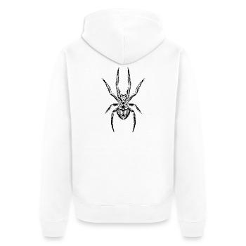 Le pouvoir de l’araignée : le symbole de la force et du mystère - Veste à capuche bio Premium Unisexe - blanc - Dos - Thijin (182cm)