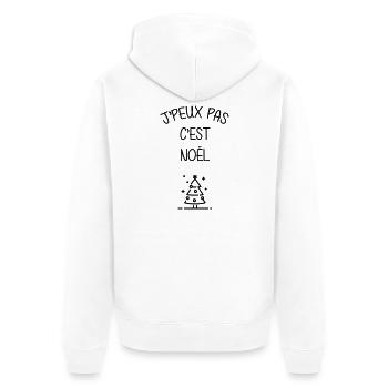 Noël / Fête / Cadeau / Famille / Sapin / Neige - Unisex Premium Organic Zip Hoodie - white - Back - Thijin (182cm)