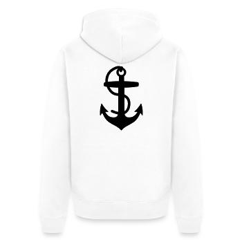 Anchor for boat or ship with rope sailor - Unisex Premium Organic Zip Hoodie - white - Back - Thijin (182cm)