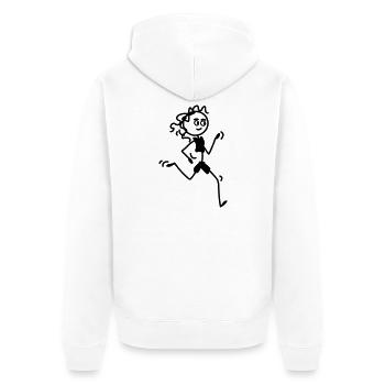 Runner girl or woman - Unisex Premium Organic Zip Hoodie - white - Back - Thijin (182cm)