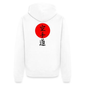 Inscription karaté - Veste à capuche bio Premium Unisexe - blanc - Dos - Thijin (182cm)