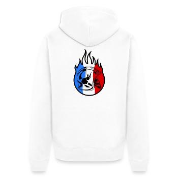 casque sp flamme 3b - Veste à capuche bio Premium Unisexe - blanc - Dos - Thijin (182cm)
