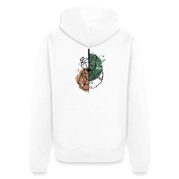 Fox origami vs drawing - Unisex Premium Organic Zip Hoodie - white - Back - Thijin (182cm)