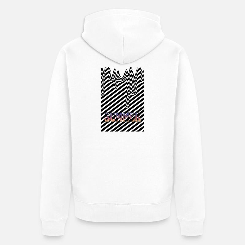 Eté chaleur rayures noires - Veste à capuche bio Premium Unisexe - blanc