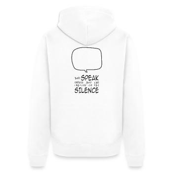 Ne parlez pas - Veste à capuche bio Premium Unisexe - blanc - Dos - Thijin (182cm)