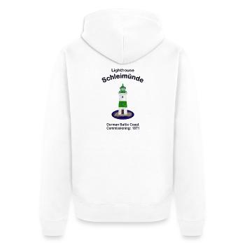 Leuchtturm Schleimünde Ostsee Deutschland - Unisex Premium Bio Zip Hoodie - Weiß - Hinten - Thijin (182cm)