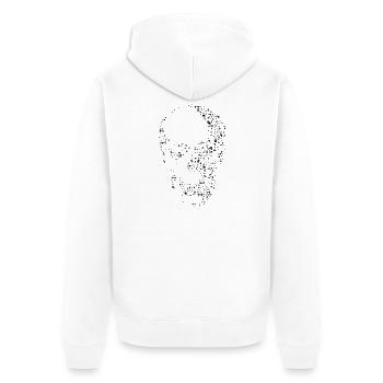 Schädel - Unisex Premium Bio Zip Hoodie - Weiß - Hinten - Thijin (182cm)